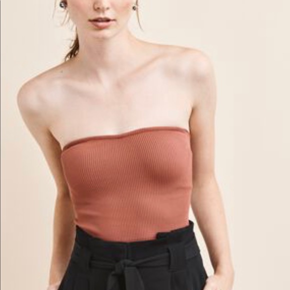 SOLD — D Y N A M I T E | Dark mauve tube top - Picture 1 of 4